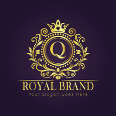 Letter luxury gold logo concept