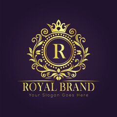 Letter luxury gold logo concept