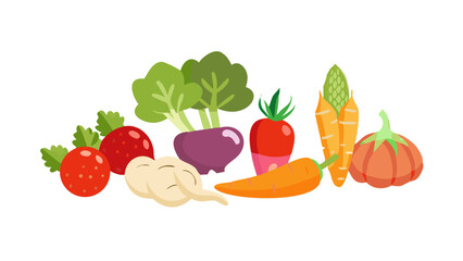 set of fresh vegetables
