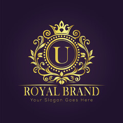 Letter luxury gold logo concept