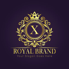 Letter luxury gold logo concept