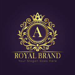 Letter luxury gold logo concept