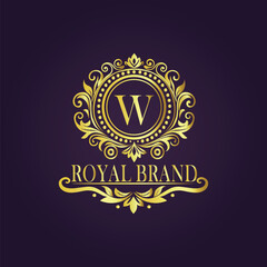 Letter luxury gold logo concept
