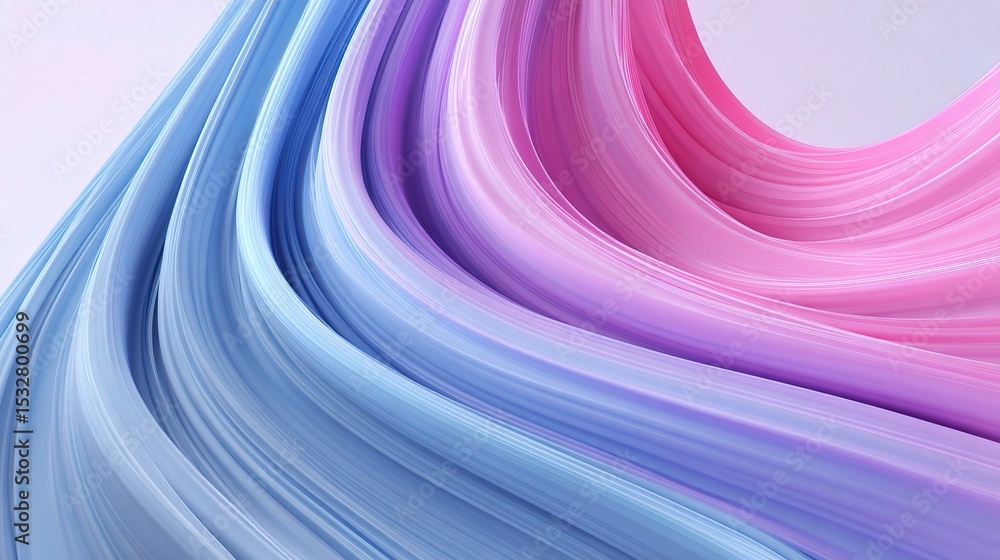 Poster dynamic flow of pink and blue curved lines in abstract space