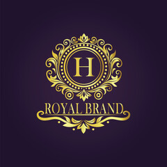 Letter luxury gold logo concept