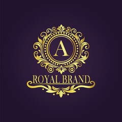 Letter luxury gold logo concept