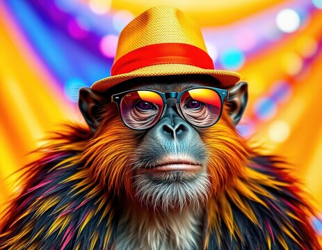 serious monkey with glasses