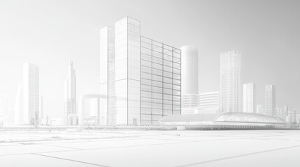 Modern urban skyline with futuristic architecture and high-rise buildings during daylight