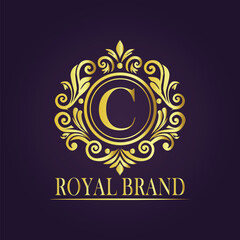 Letter luxury gold logo concept