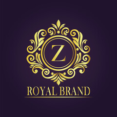 Letter luxury gold logo concept