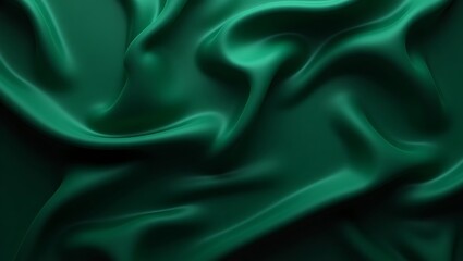 Obraz premium Luxurious Emerald Green Silk Fabric Drape Texture Background for Design Projects