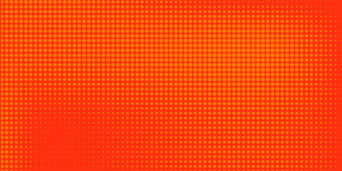 Obraz premium Dots halftone orange color pattern gradient texture with technology digital background. Dots pop art comics with summer background.