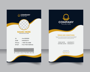 Modern corporate identity card template for staff, Unique and professional employee badge design.
