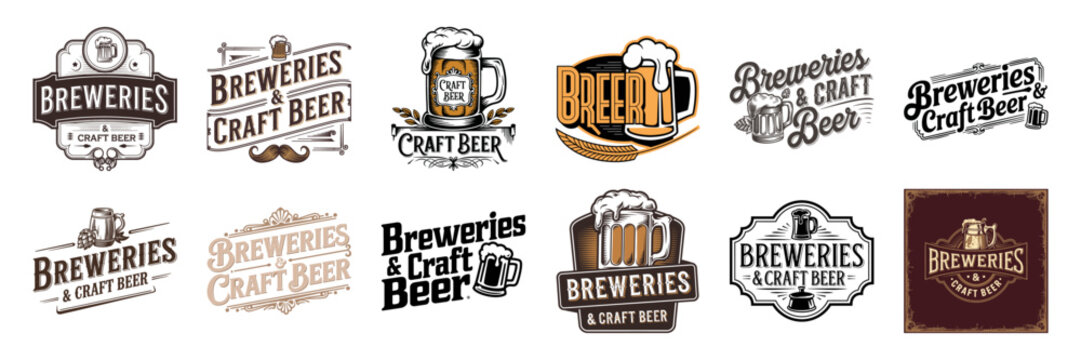 Beer Modern Typography & Retro Frame Set