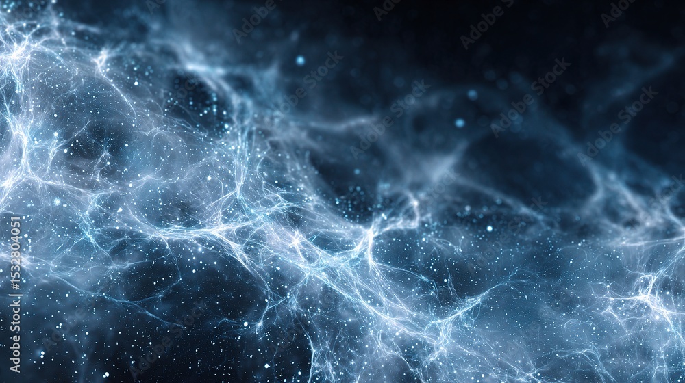 Poster abstract technology background with fractal patterns and light effects