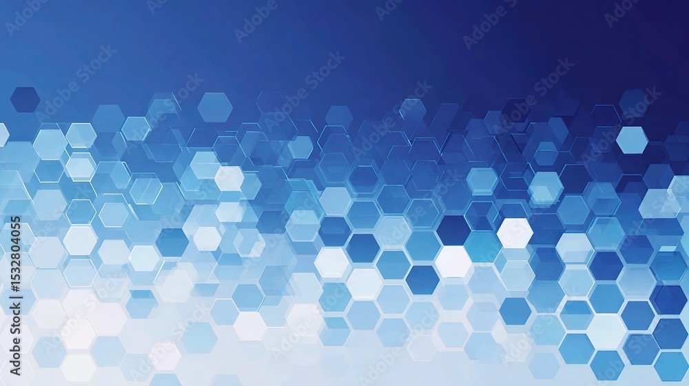 Aufkleber abstract blue hexagon pattern with gradient background for design