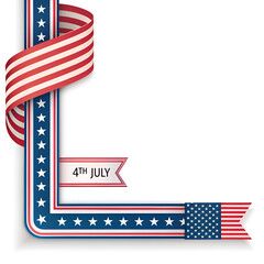 4th of july independence left border corner graphics usa