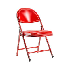 Sleek Red Folding Chair Design Perfect for Events and Home Furnishings, transparent background