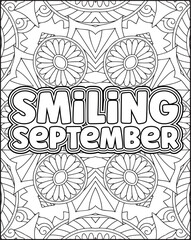 12 Month Name Coloring Page for Adults. Monthly Name Motivational Quote Coloring page.