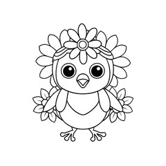 Fototapeta premium Printable Chick Napping in a Cupcake Outline