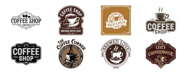 Coffee Shop Abstract Logo Design Meets Antique Style