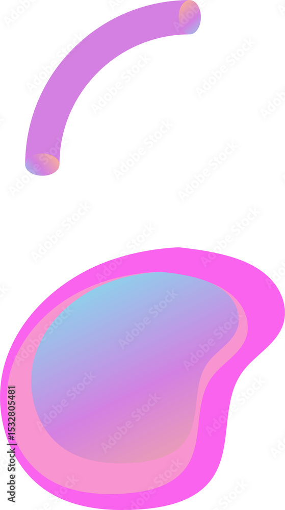 Poster gradient forms are floating on transparent background in vector art showing curved arc, fluid blob
