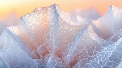 Utah salt flats close-up of natural geometric crystal formations with layered textures and soft sunset illumination for design backgrounds