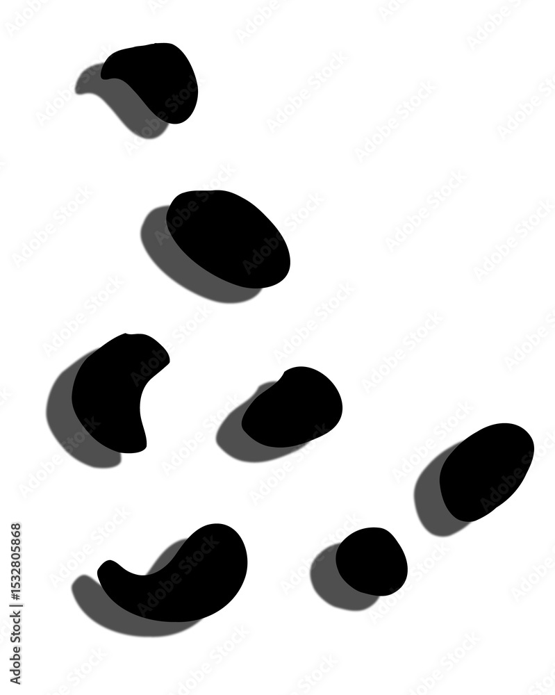 Aufkleber abstract organic blobs are floating against transparent background, flat vector illustration