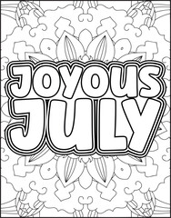 12 Month Name Coloring Page for Adults. Monthly Name Motivational Quote Coloring page.