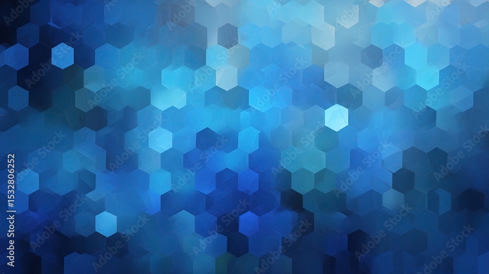Poster abstract blue hexagon pattern with gradient background for design