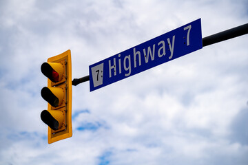 View Of Highway 7 Road Sign Markham.