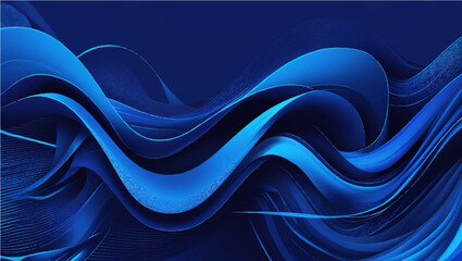 Abstract blue background with flowing light waves and a smooth, dark, textured design