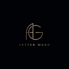 Luxury AG GA Monogram Logo Design, Elegant Lettermark Logo Template.
