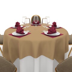 3d render Banquet Table and Chair design element Furniture