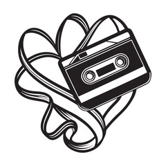 retro audio cassette tape vector illustration