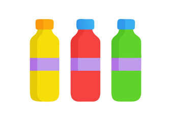 set of colored bottles