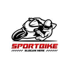 racing sportbike logo illustration
