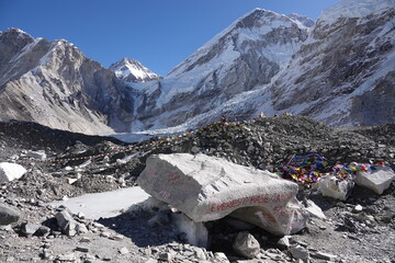 View on Khumbu Glacier and West Shoulder of Everest, Nepal