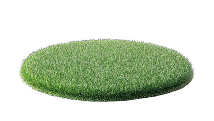 Circular patch of vibrant green grass