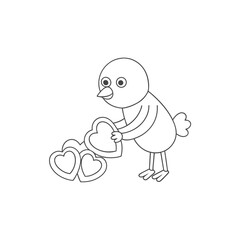 Fototapeta premium Printable Chick Surfing on a Jellybean Outline