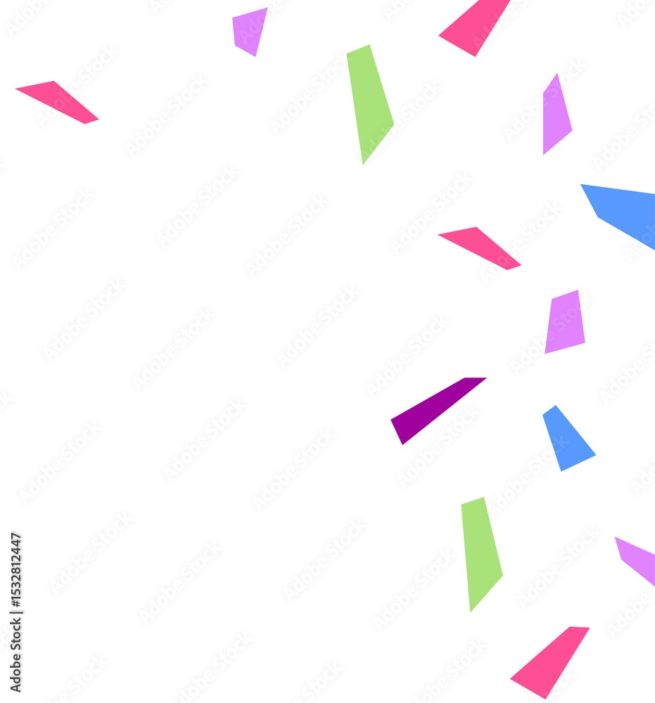 Aufkleber abstract shapes are floating in transparent backdrop with 3d white-edged trapezoid ribbons