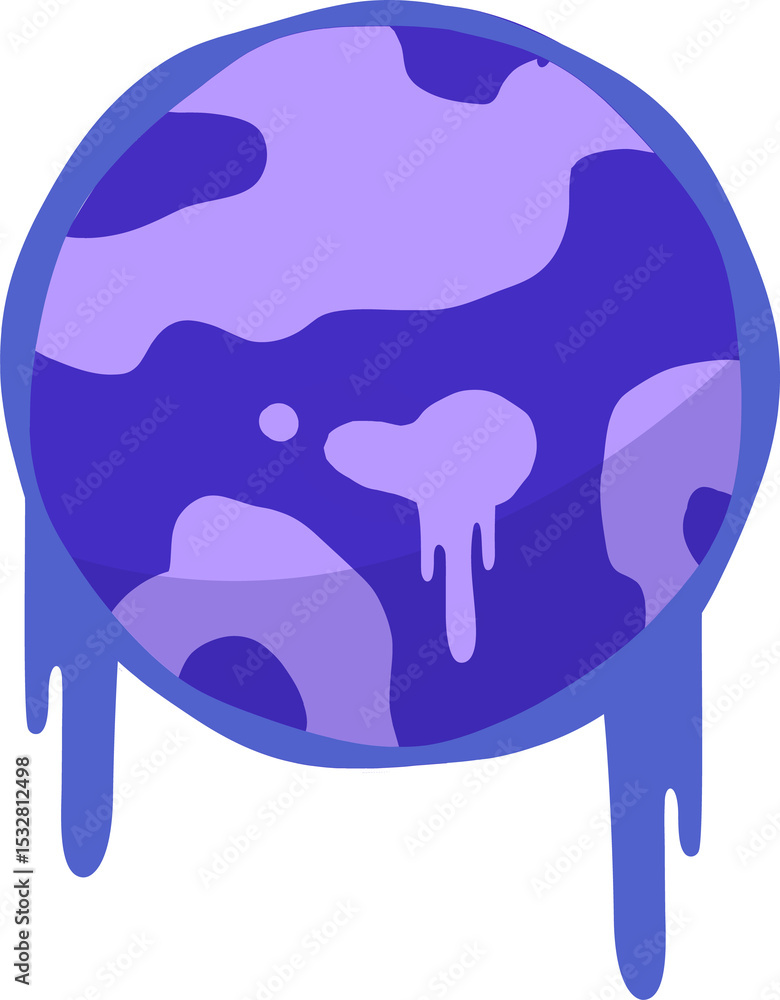 Aufkleber stylized paint drip is showing circular camouflage pattern in flat design on transparent background
