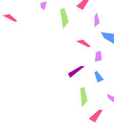 Abstract shapes are floating in transparent backdrop with 3D white-edged trapezoid ribbons