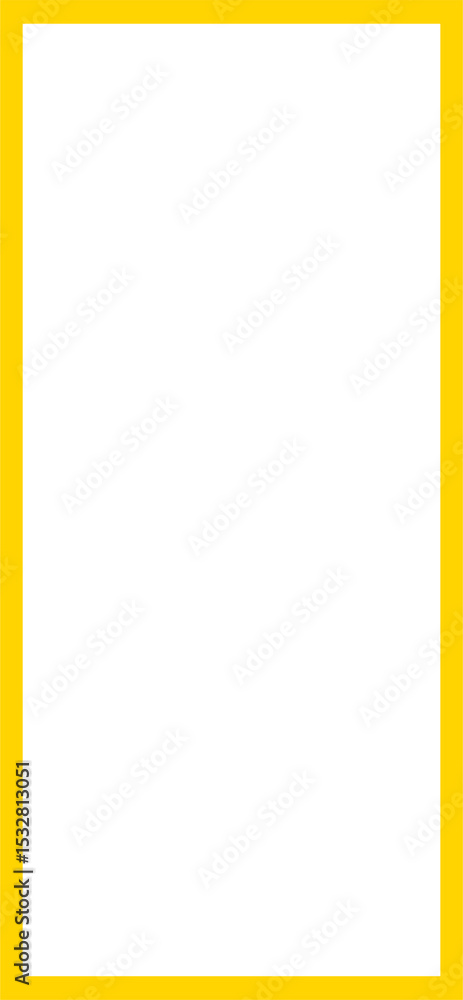 Poster white vertical rectangle is floating in flat style with golden border on transparent background