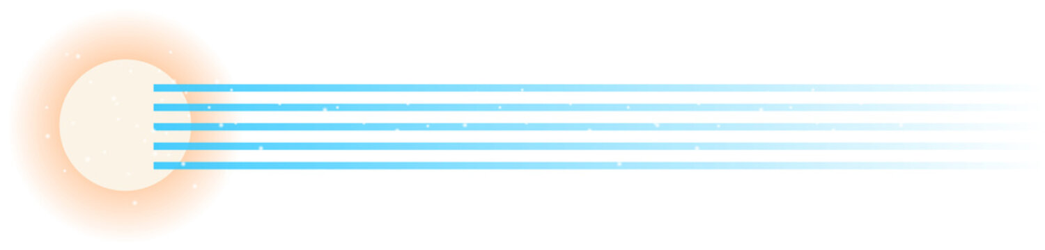 Naklejki Abstract sun emitting light beams and dots in flat design with transparent background, copy space