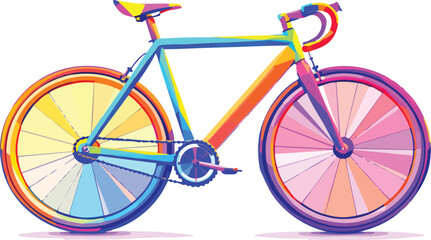 Fototapeta premium Colorful geometric illustration of a modern road bicycle isolated on a white background.