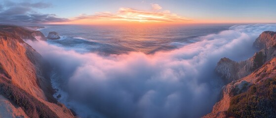 Fototapeta premium Majestic Coastal Sunset with Cloudscape