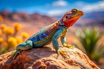 Fototapeta premium lizard on the rock