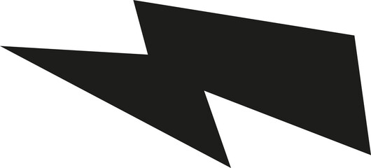 Flat design illustration is showing two overlapping black zigzag bolts, transparent background