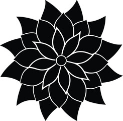 black and white flower vector